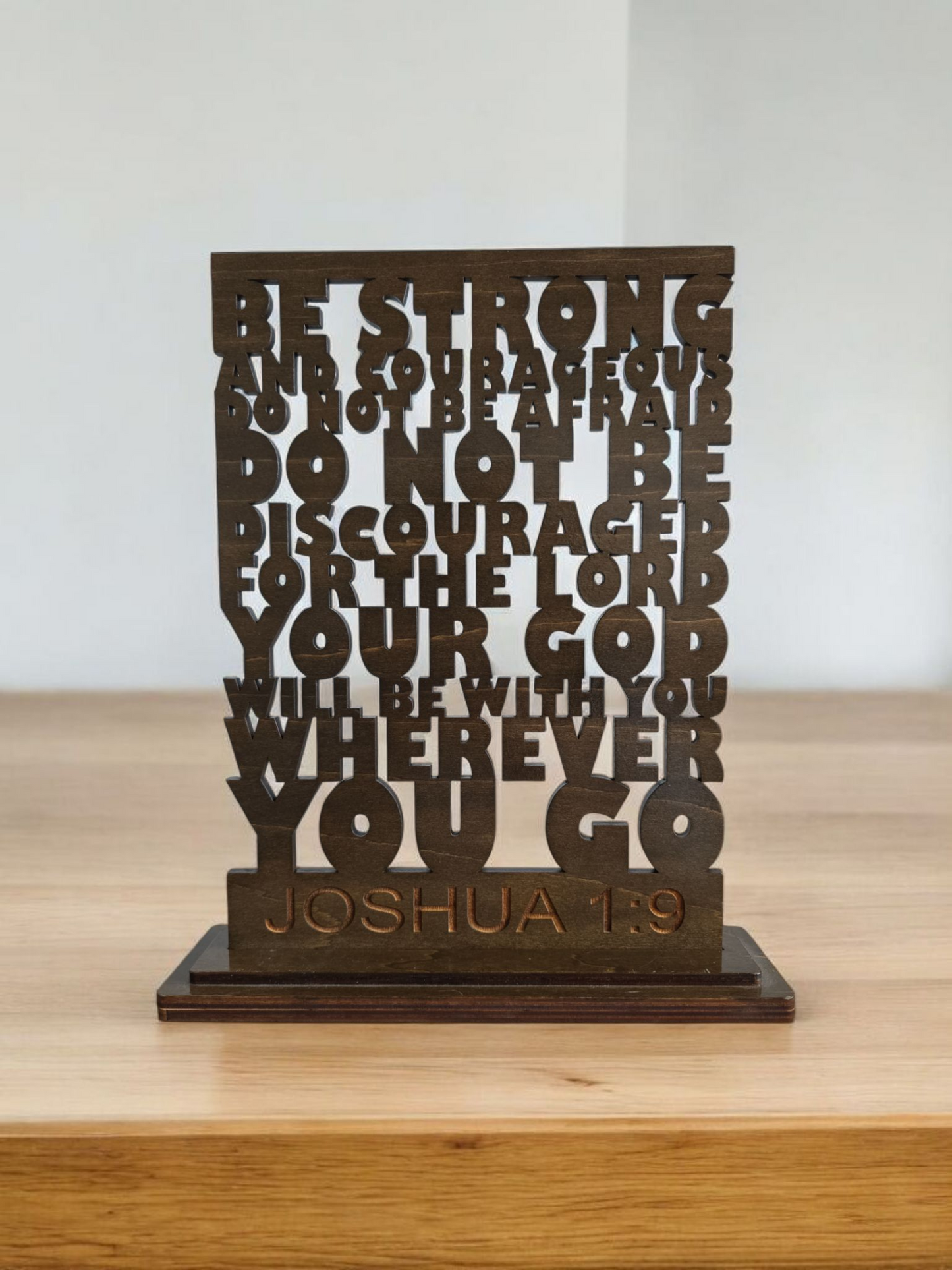 Wooden Bible Verse Joshua 1:9