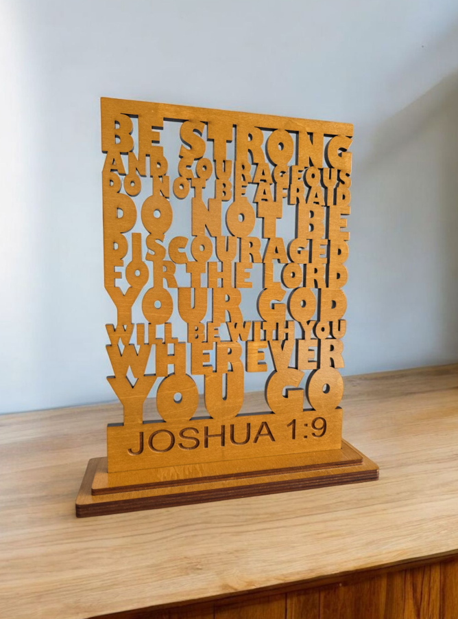 Wooden Bible Verse Joshua 1:9