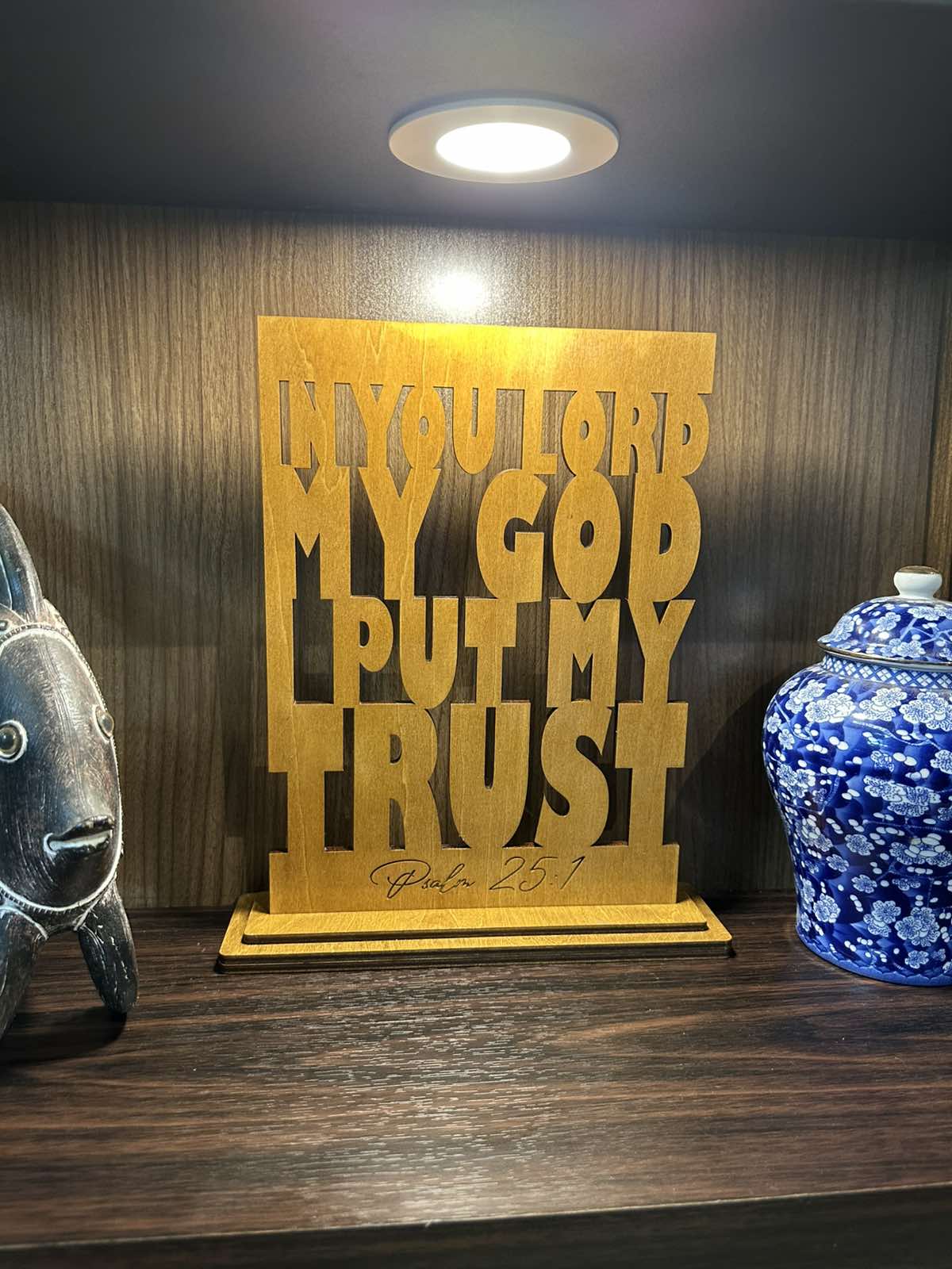 Wooden Bible Verse Psalm 25:1