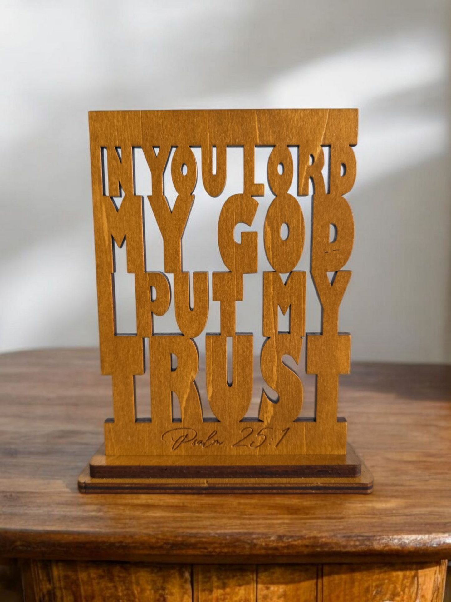 Wooden Bible Verse Psalm 25:1