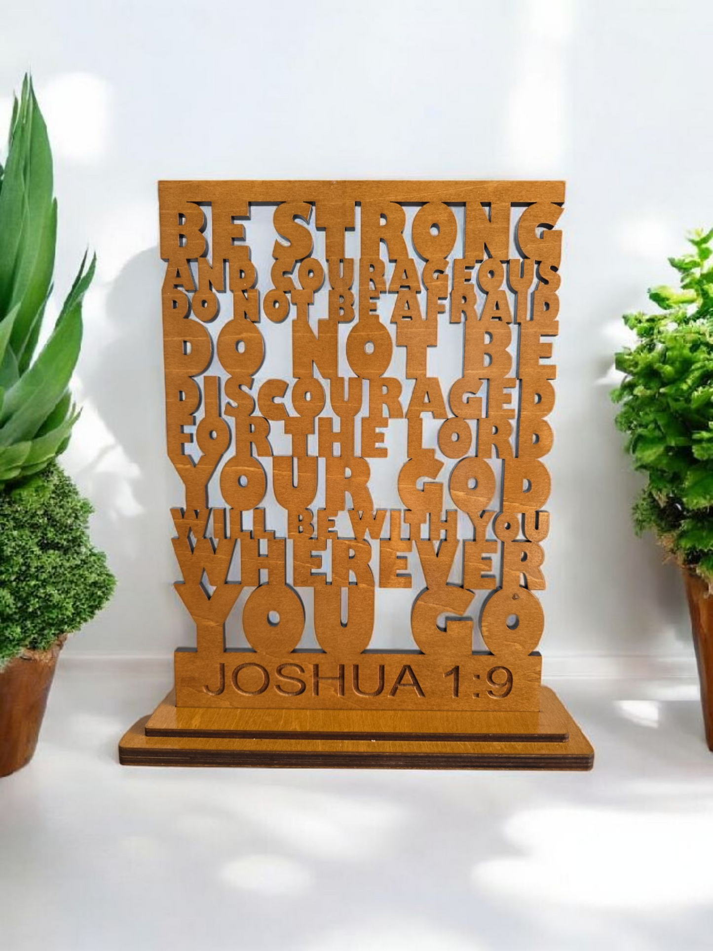 Wooden Bible Verse Joshua 1:9