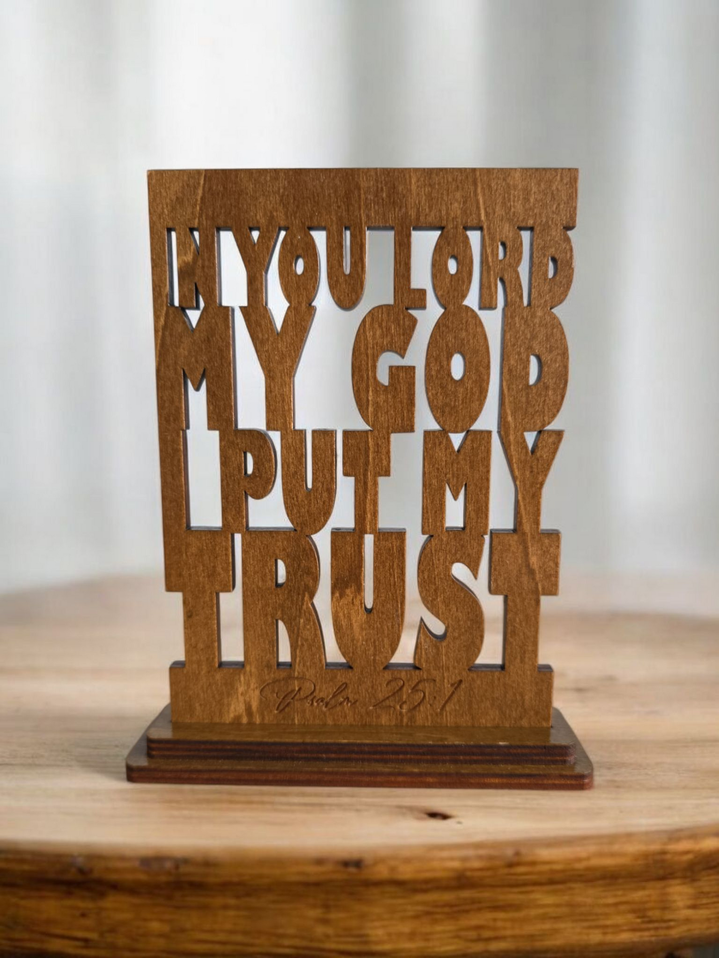 Wooden Bible Verse Psalm 25:1